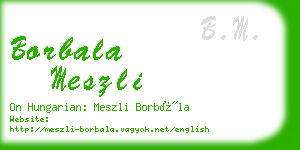 borbala meszli business card